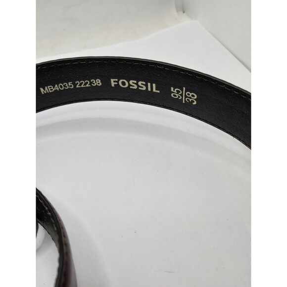 Vintage Fossil Concho Belt Mens Size 95/38 Brown Full Grain Cow Hide Medallion - Picture 5 of 10